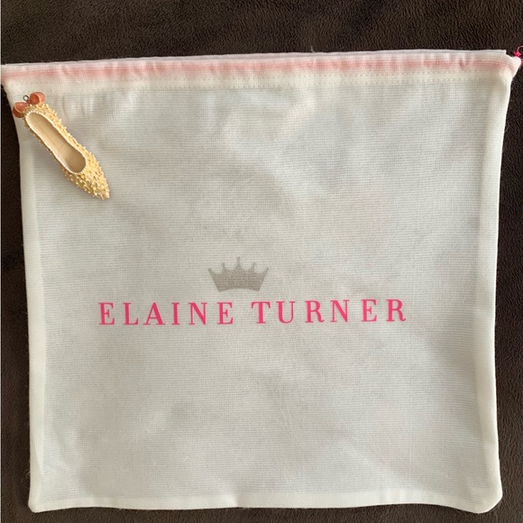 ELAINE TURNER white smaller drawstring dust bag LNWOT ++ - Picture 3 of 7